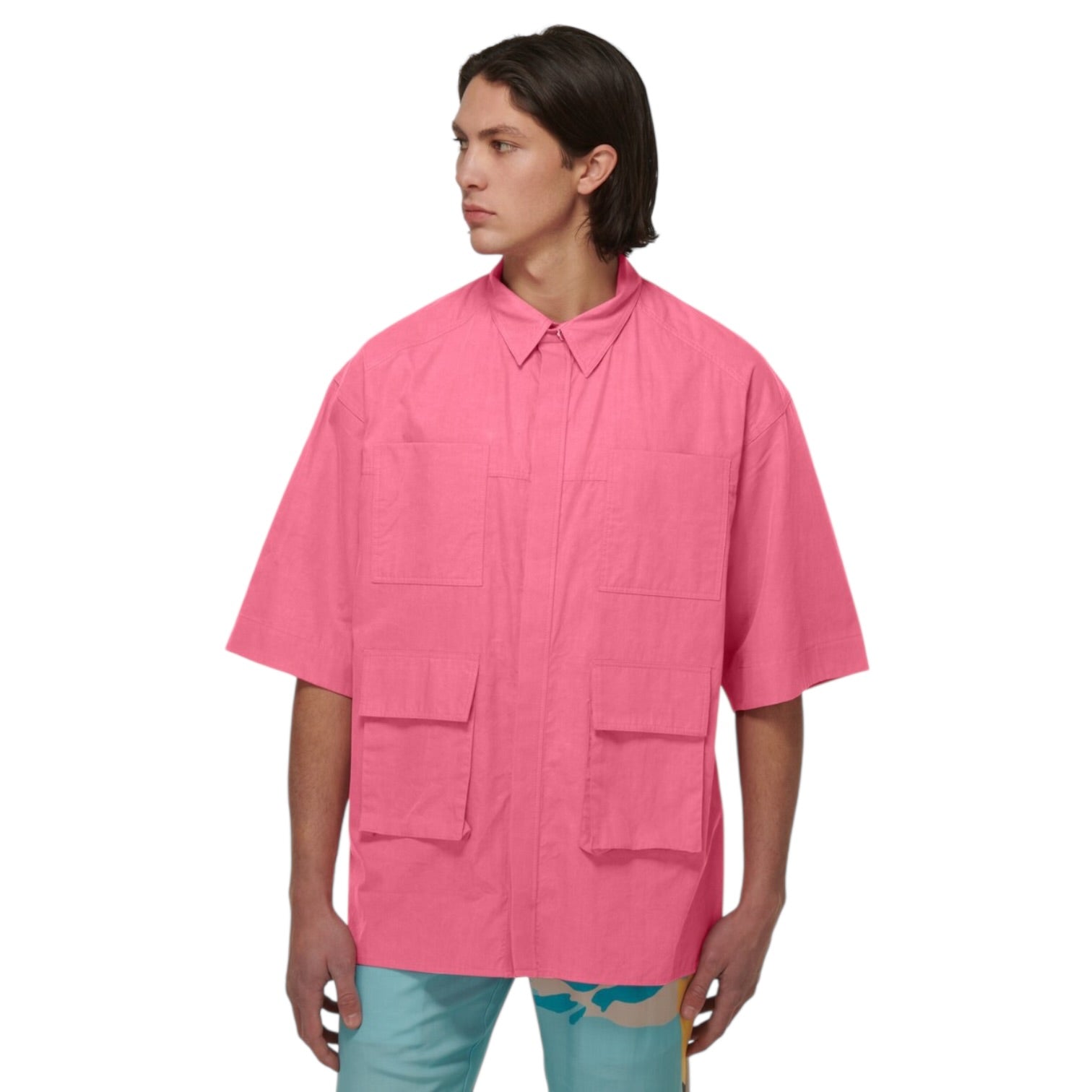 Chemise oversize rose Due Diligence en coton