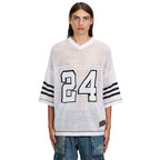 Nahmias Jersey Knit 24 – pull maille ajourée blanc oversize