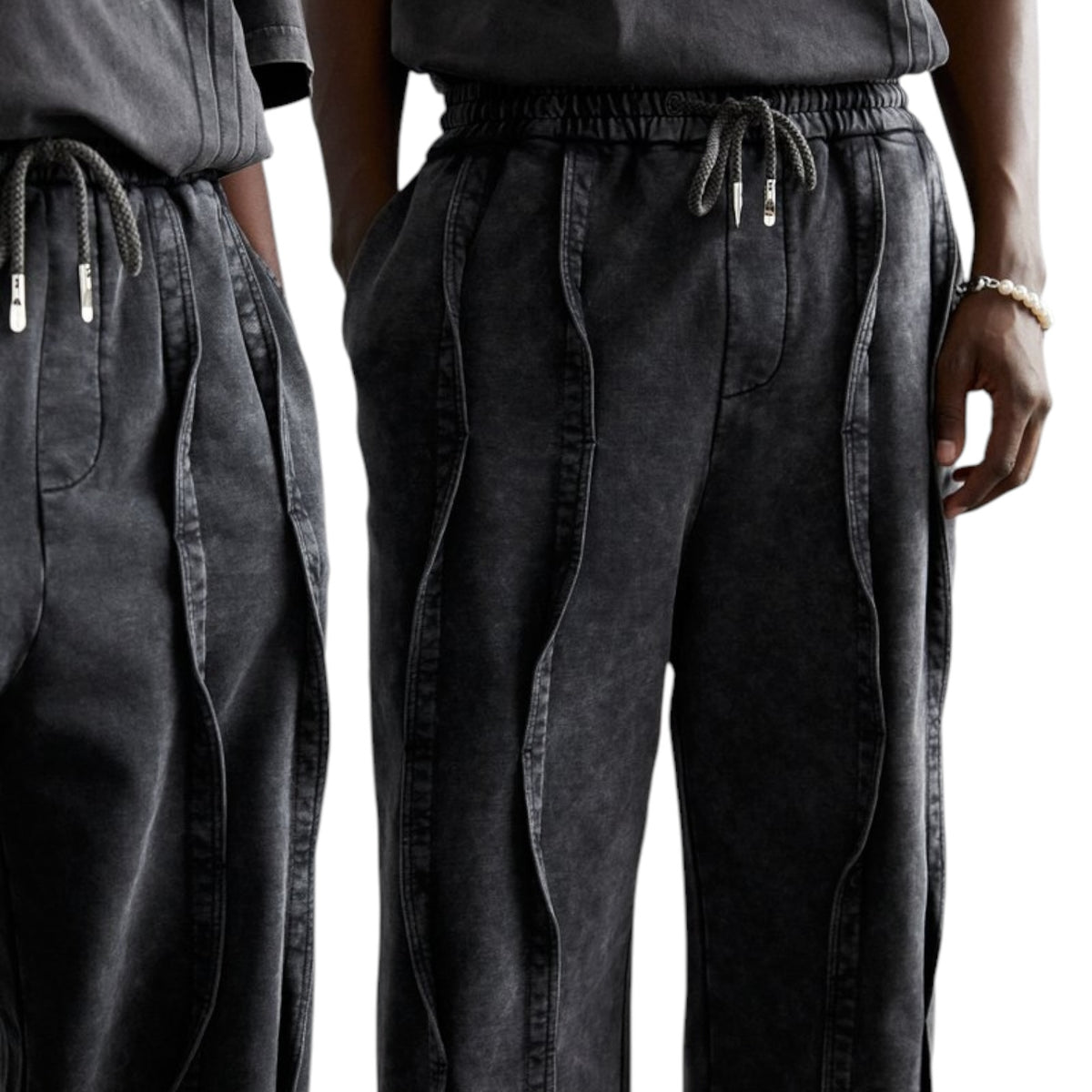 Feng Chen Wang pantalon jogging gris washed