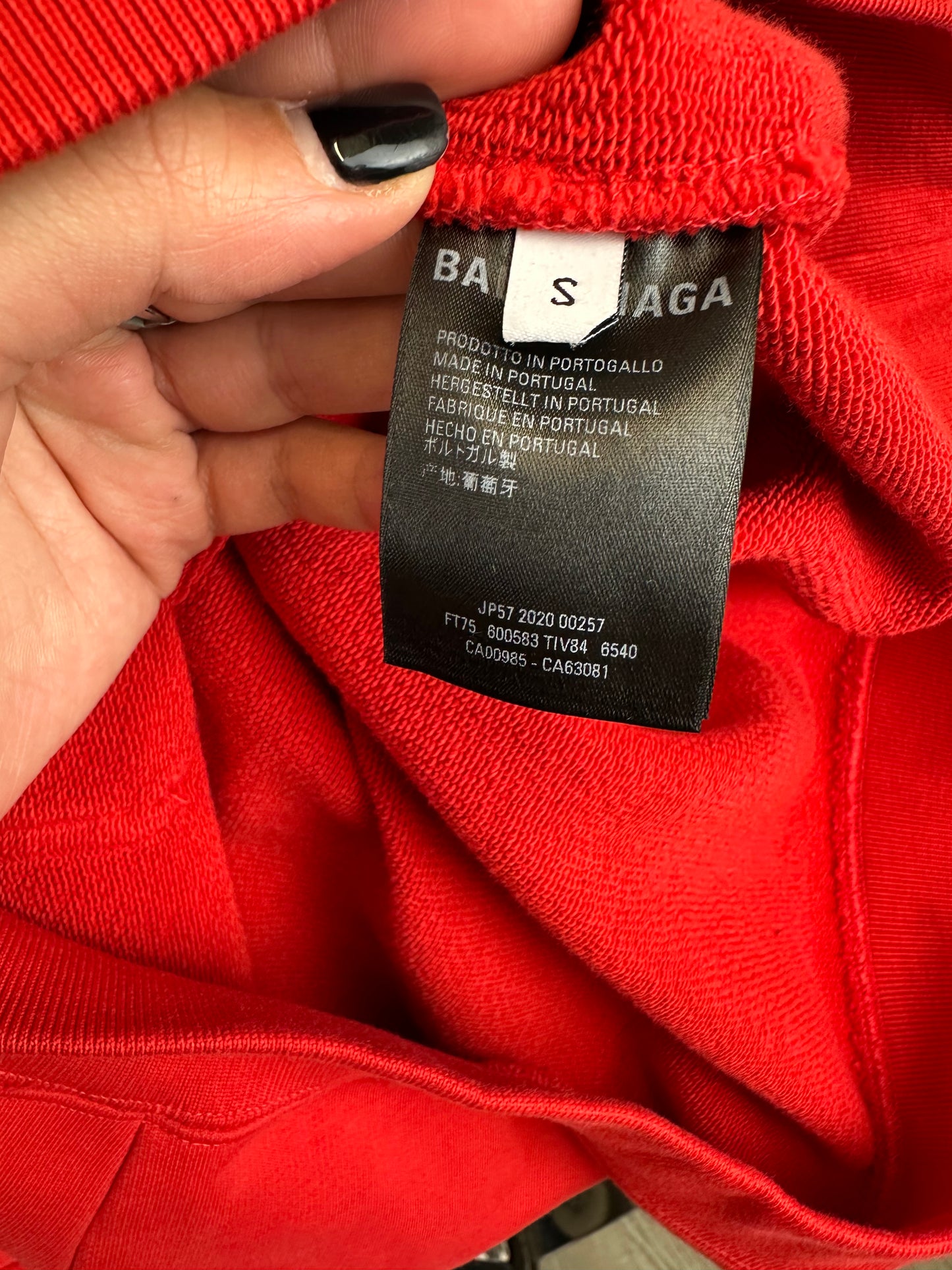 Sweat à capuche rouge Balenciaga - S