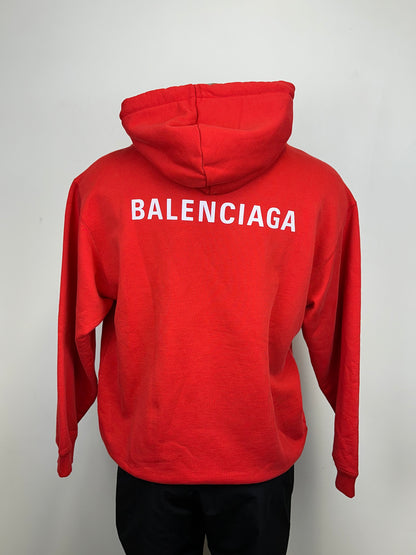 Sweat à capuche rouge Balenciaga - S