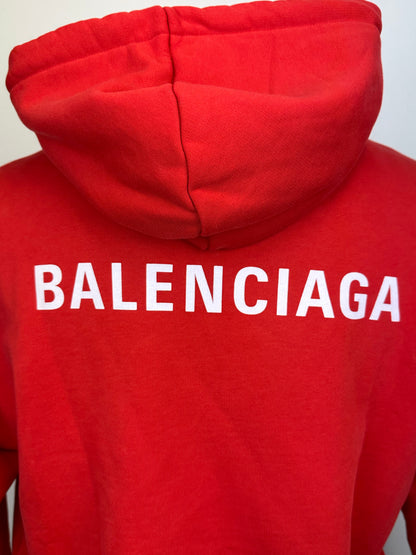 Sweat à capuche rouge Balenciaga - S