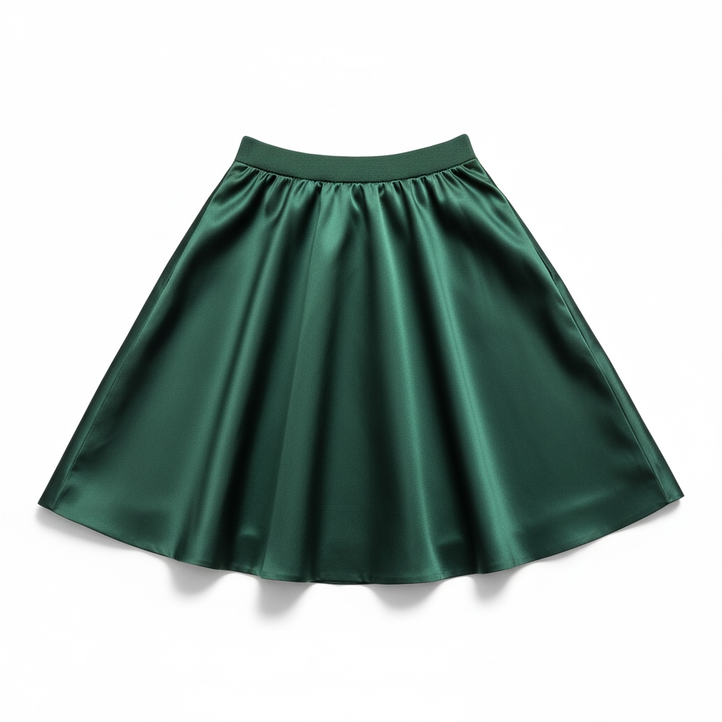 Jupe Acne Studios verte satinée coupe évasée