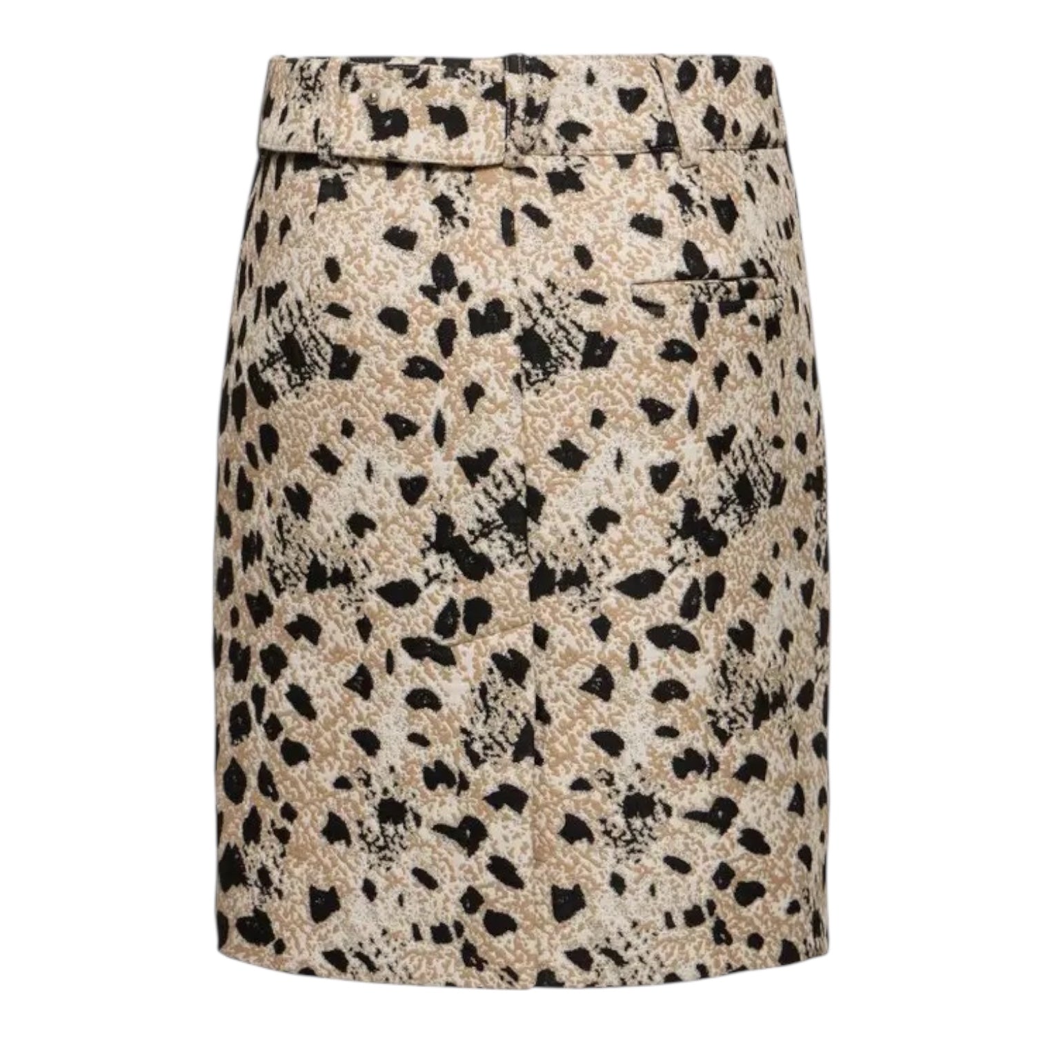 Jupe Jacquemus imprimé animal taille asymétrique beige noir
