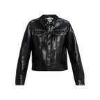 Mother Veste en Cuir Noire Cloutée Coupe Courte