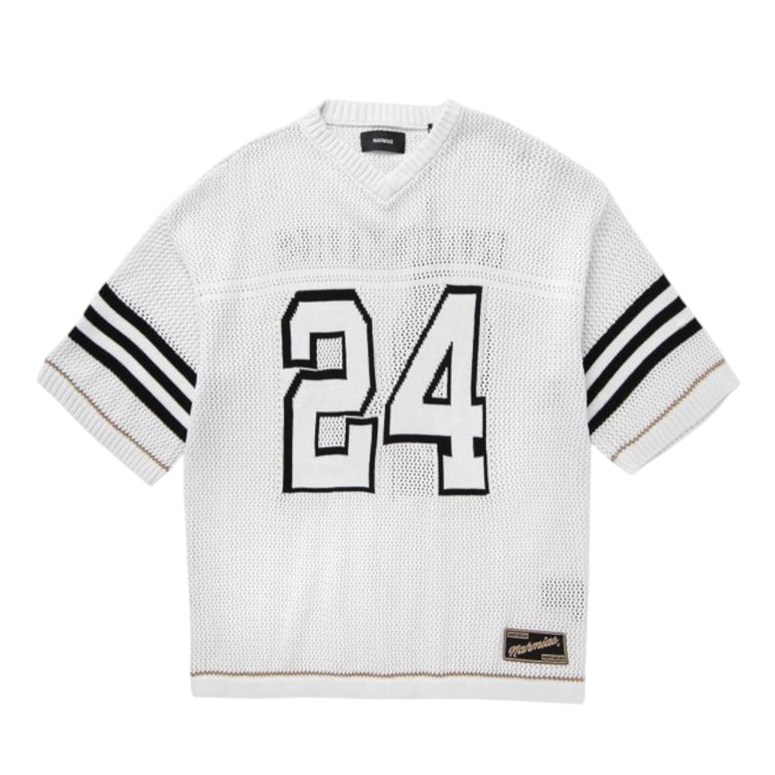 Nahmias Jersey Knit 24 – pull maille ajourée blanc oversize