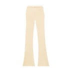 Pantalon Courrèges maille côtelée beige flare femme luxe
