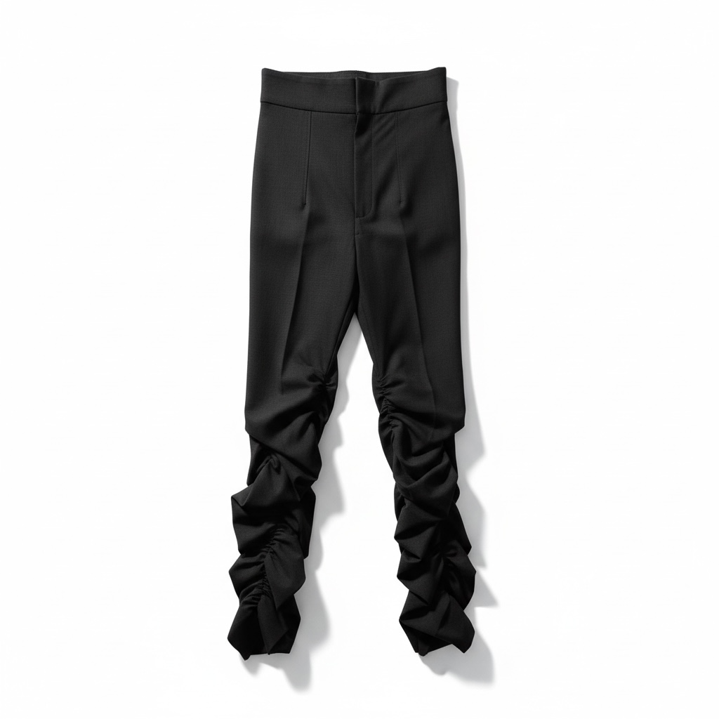 Pantalon Jacquemus noir froncé taille haute 