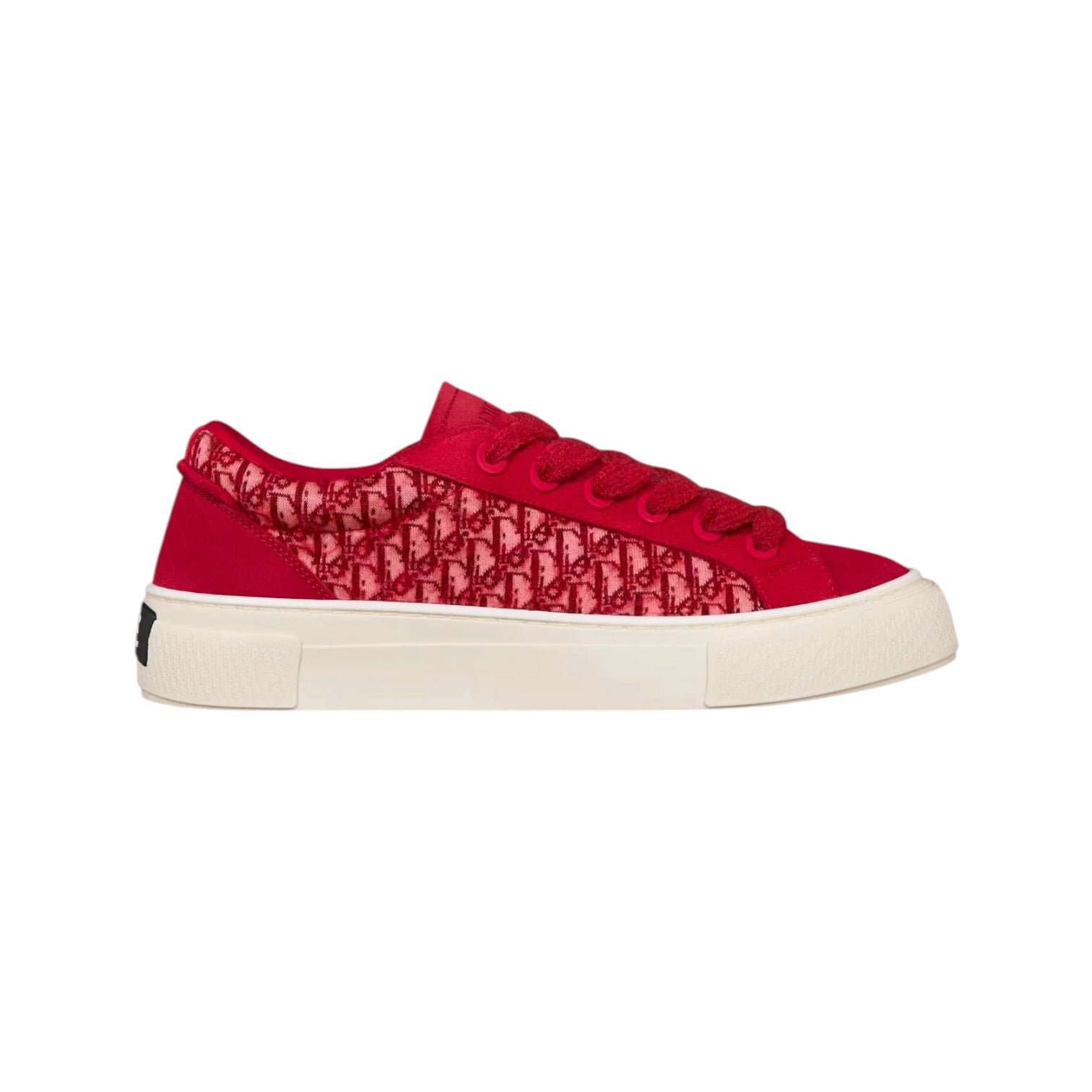 Sneakers Dior B23 basses rouges en velours et toile monogramme