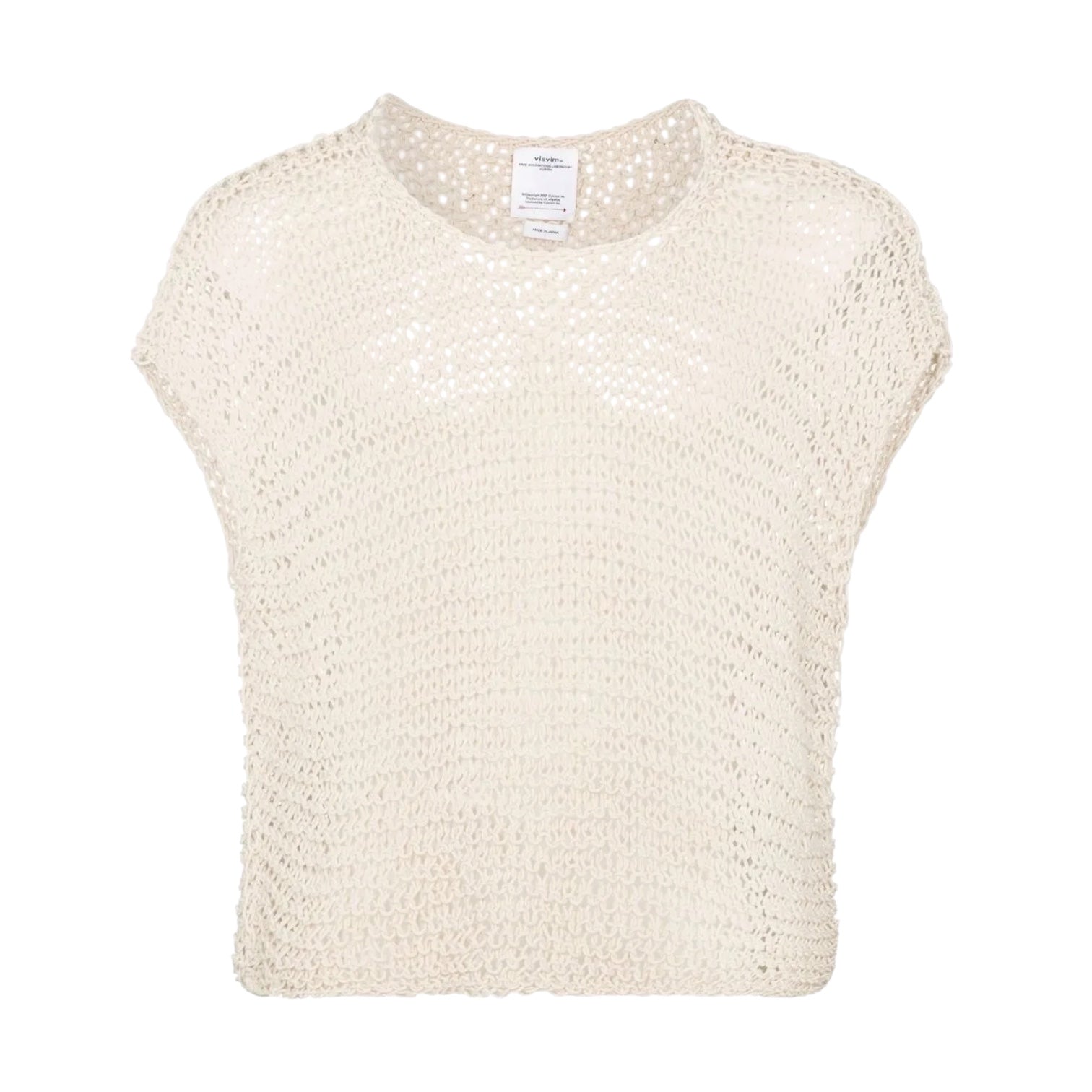 Visvim Lattice Vest Hand-Knit – top crochet ivoire
