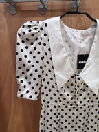 Robe midi Mazini - blanc à pois noirs - Neuf avec étiquette