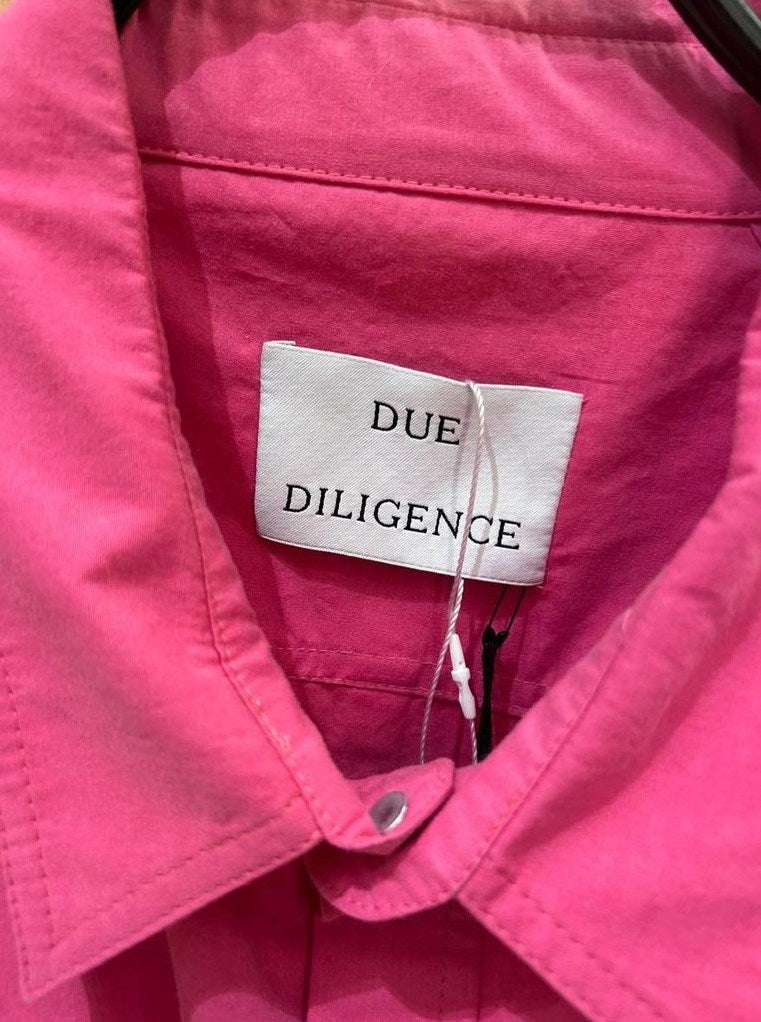 Chemise Due Diligence rose oversize coton poches style utilitaire taille M
