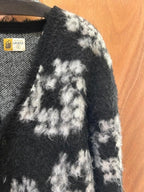 Cardigan Saint Michael Life Style maille duveteuse noir blanc - L