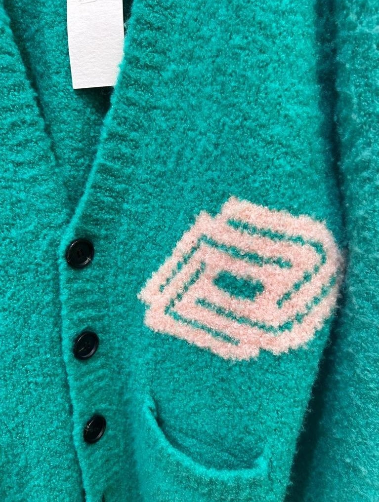 Cardigan laine vert Due Diligence