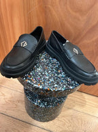 Mocassins Dior cuir noir logo Cd taille 43