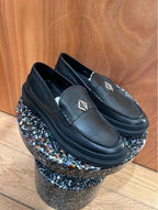 Mocassins Dior cuir noir logo Cd taille 43