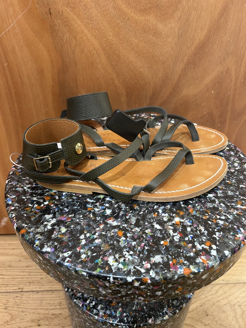 Sandales K.jacques x Longchamp kaki - Très bon état - 40
