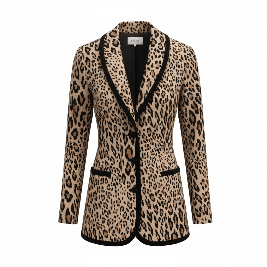Blazer FRAME léopard en velours vêtement de luxe seconde main femme