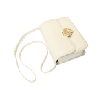 Sac Maje en cuir écru avec fermoir trèfle neuf avec dustbag vue du dessus